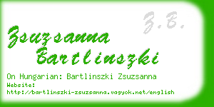 zsuzsanna bartlinszki business card